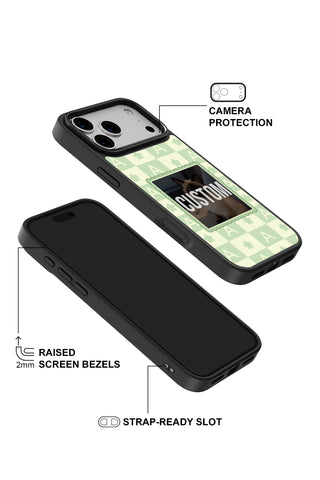 Raised camera bezel protection on personalized iPhone case by MultiCustomize