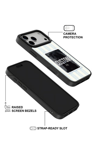 Raised camera bezel protection on personalized iPhone case by MultiCustomize