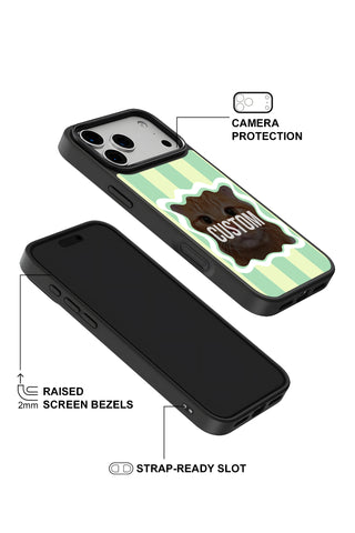 Raised camera bezel protection on personalized iPhone case by MultiCustomize