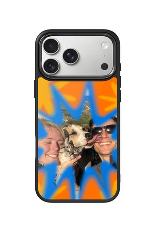 Custom Photo iPhone 18 Pro Max Case, cobalt burst frame Design by MultiCustomize
