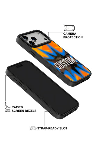 Raised camera bezel protection on personalized iPhone case by MultiCustomize