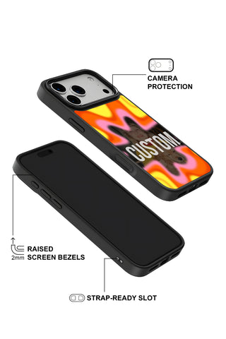 Raised camera bezel protection on personalized iPhone case by MultiCustomize