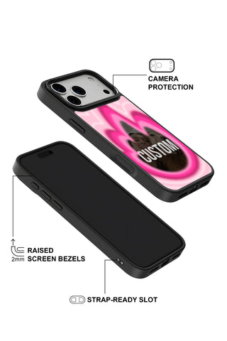 Raised camera bezel protection on personalized iPhone case by MultiCustomize