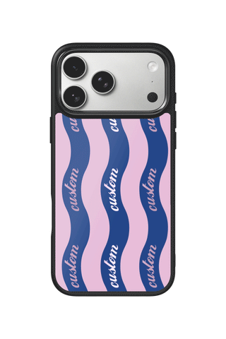 Custom Text iPhone 17 Pro Max Case, Dopamine Wavy Stripe Design by MultiCustomize