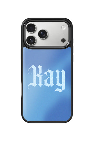 Custom Text iPhone 18 Pro Max Case, blue aura Design by MultiCustomize
