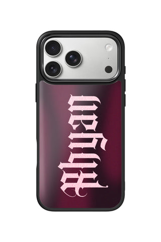 Custom Text iPhone 18 Pro Max Case, burgundy aura Design by MultiCustomize